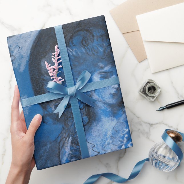 Papel De Presente Blue Toile Lady French (Presentear)