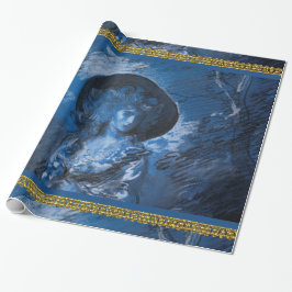 Papel De Presente Blue Toile Lady French