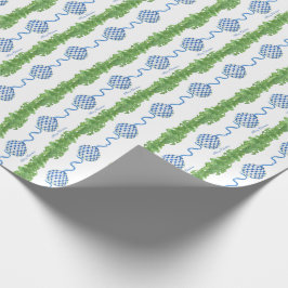 Papel De Presente Blue & White Chinoiserie Garland Grandmillennial