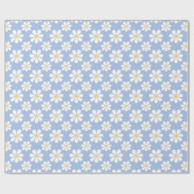 Blue White Daisy Pattern 