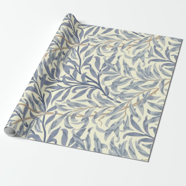 Papel De Presente Blue Willow Bough (por William Morris) (Desenrolado)