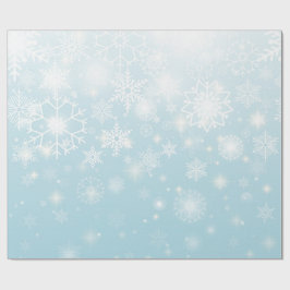 Papel De Presente Blue winter snowflakes wrapping paper roll