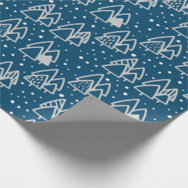 Papel De Presente Blue Winter Wonderland Natal Patterno