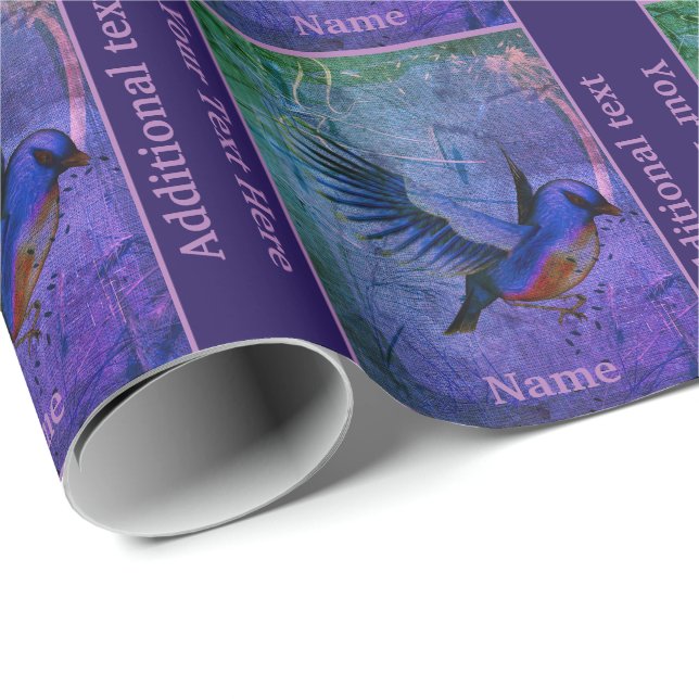 Papel De Presente Bluebird Animal Art Personalizado (Ponta do rolo)