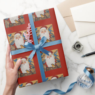 Papel De Presente Bluebird Red Santa Claus