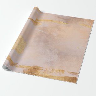 Papel De Presente Blush Dourado rosa e textura Dourada