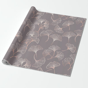 Papel De Presente Blush Ginkgo Luxe – Botânica Dourada em Preto (3)