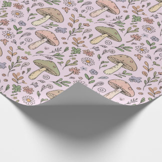 Papel De Presente Blush Pink Fungi Seamless Pattern Gift