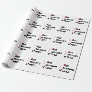 Papel De Presente Boa Travessa Cansada Lista De Natal Xmas Papai Noe