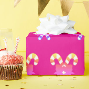 Papel De Presente Boas-Canetas Rosa Natal, Natal