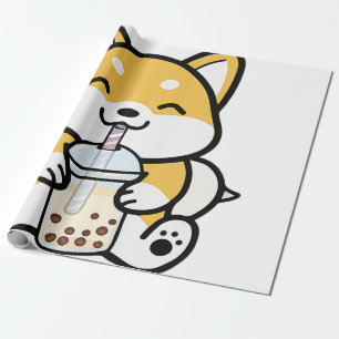 Papel De Presente Boba Corgi, Corgi Boba, Boba Shiba, Shiba, Corgi