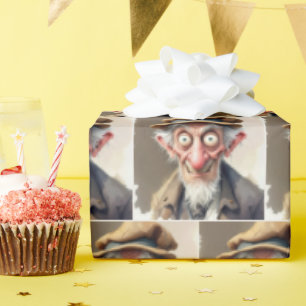 Papel De Presente Bobo Caricatura Velho