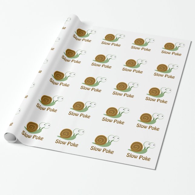 Papel De Presente Boca lenta - Caracol verde e castanho (Desenrolado)
