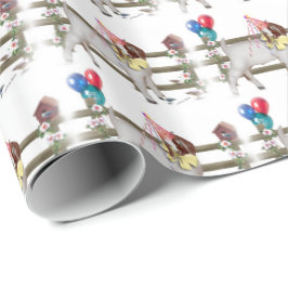 Papel De Presente Bócio de Caprino Bonito Aniversário