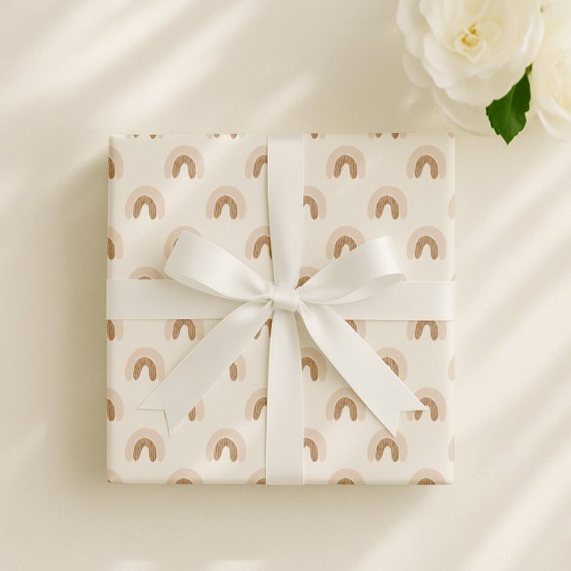 Papel De Presente Boho arco-íris, berçário neutro em relação ao gêne (Criador carregado)
