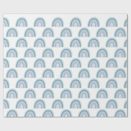 Papel De Presente Boho Blue Rainbow Pattern
