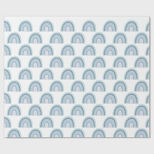 Papel De Presente Boho Blue Rainbow Pattern