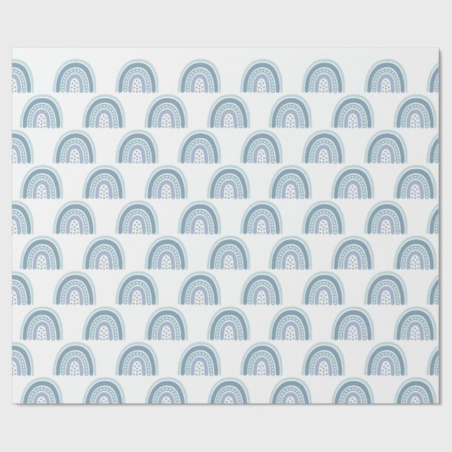 Papel De Presente Boho Blue Rainbow Pattern (Aberto)