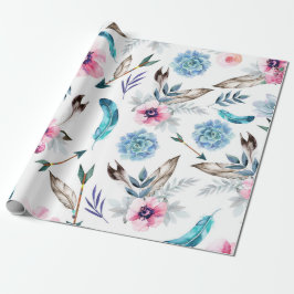 Papel De Presente Boho Chic Floral Festa de Aniversário de Menina Bo