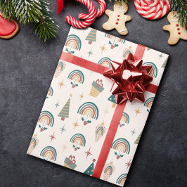 Papel De Presente Boho Christmas