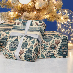 Papel De Presente Boho Christmas Pattern