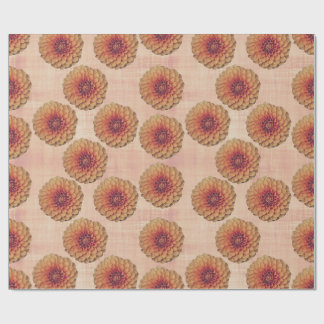 Papel De Presente Boho Dahlia Floral Rustic Country Wrapping Paper