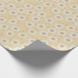 Papel De Presente Boho Daisy Yellow Floral Chá de fraldas