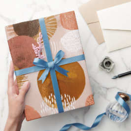 Papel De Presente Boho Earth Tones Terracotta Abstract Pattern