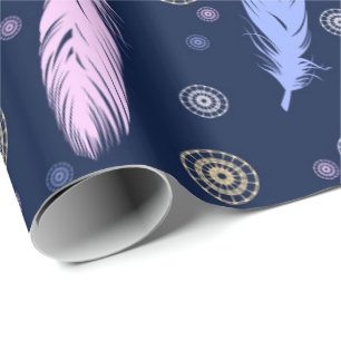 Papel De Presente Boho empluma-se étnico