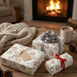 Papel De Presente Boho Enfeites de natal Warm Vintage Winter