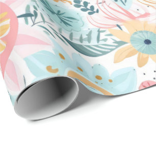 Papel De Presente Boho fofo pastel