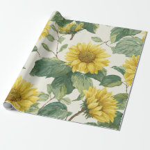 Boho Girassol Amarelo Padrão Floral Primavera Verã