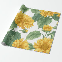 Boho Girassol Amarelo Padrão Floral Primavera Verã