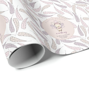 Papel De Presente Boho Little Turkey & Feather Baby Girl Chá