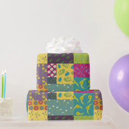 Papel De Presente Boho Maximalist Patchwork Quilt Bonito Floral