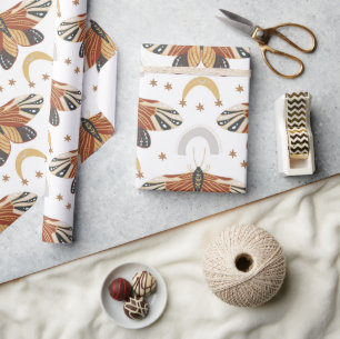 Papel De Presente Boho Moth
