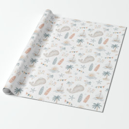 Papel De Presente Boho Nautical Ocean Baby Shower Wrapping Paper
