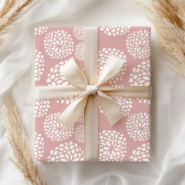 Papel De Presente Boho Pastel Feminino Moderno Floral Rosa