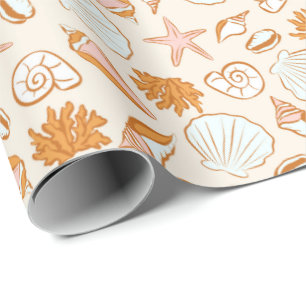 Papel De Presente Boho Pastel Terracotta - Embalagem de Seashell Ros
