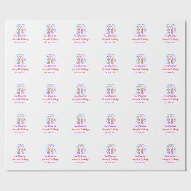 Papel De Presente Boho Rainbow, um aniversário de crianças brilhante (Aberto)