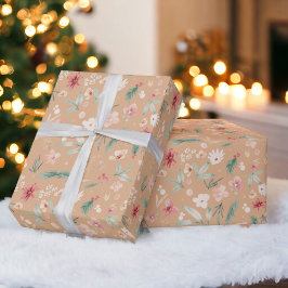 Papel De Presente Boho Soft Watercolor Floral