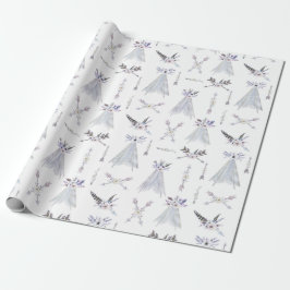 Papel De Presente Boho Tribal Teepee Gift Wrap