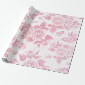 Papel De Presente Boho vintage country chic rosas brancas-rosa flora