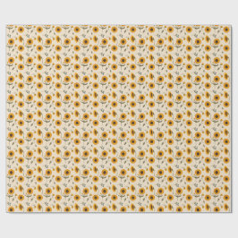 Papel De Presente Boho Vintage Sunflower & Berries Pattern Throw Pil