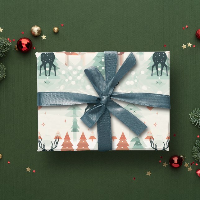 Papel De Presente Boho Wild Forest Deer (Criador carregado)