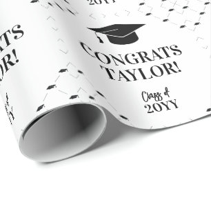Papel De Presente Boina de Formatura Clássica Personalizada