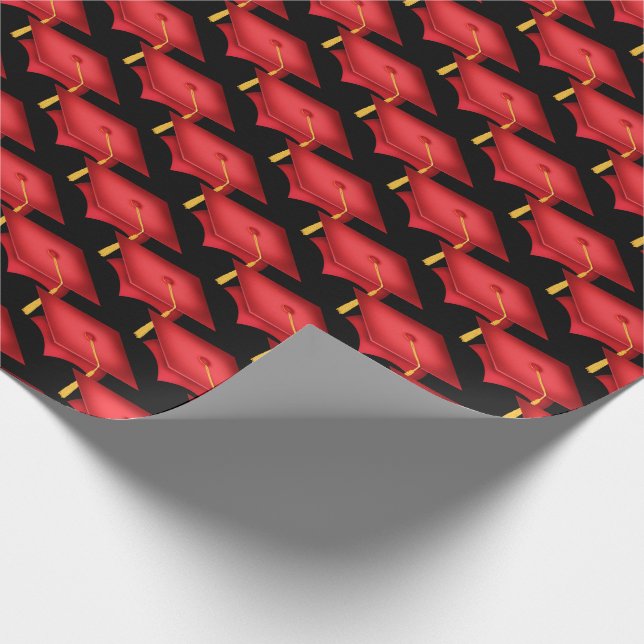 Papel De Presente boinas de formatura vermelhas com borla dourada (Ponta)
