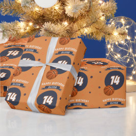 Papel De Presente Bola de Basquete Feliz Aniversário