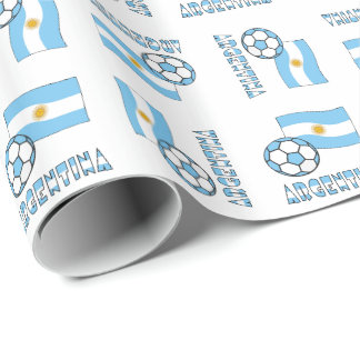 Papel De Presente Bola de Futebol e Bandeira da Argentina