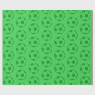 Papel De Presente Bola de Futebol Infantil Verde Festa de Aniversári